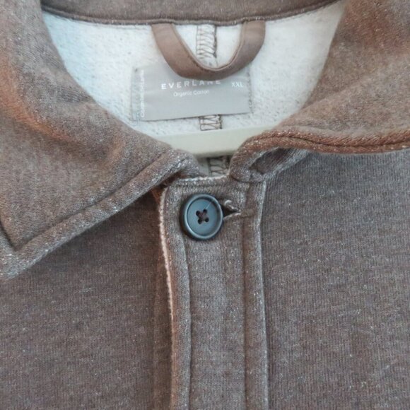 EVERLANE The French Terry Chore Jacket in Overcast Brown - Men's Size XXL - Picture 6 of 15
